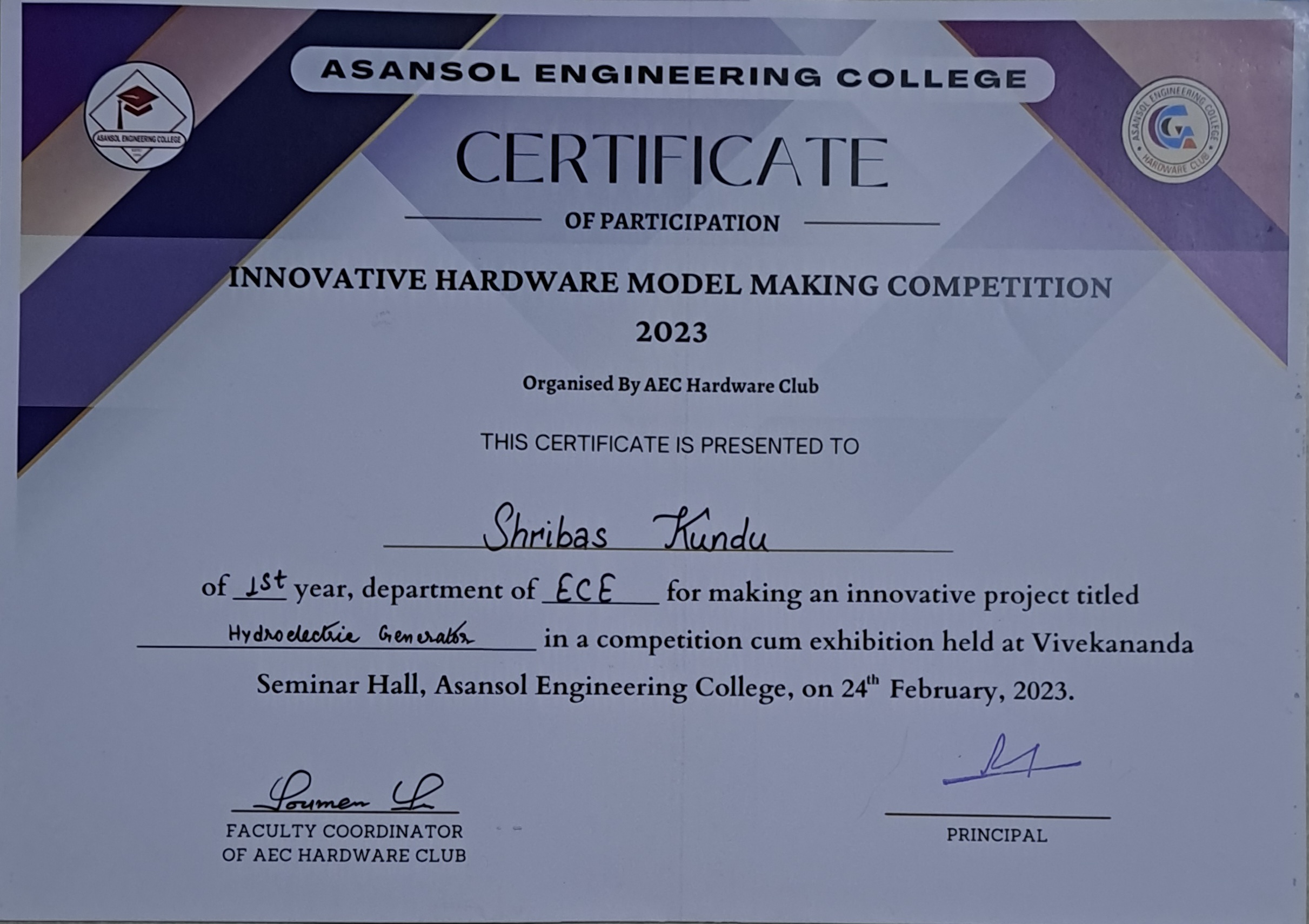 Hardware model making competition